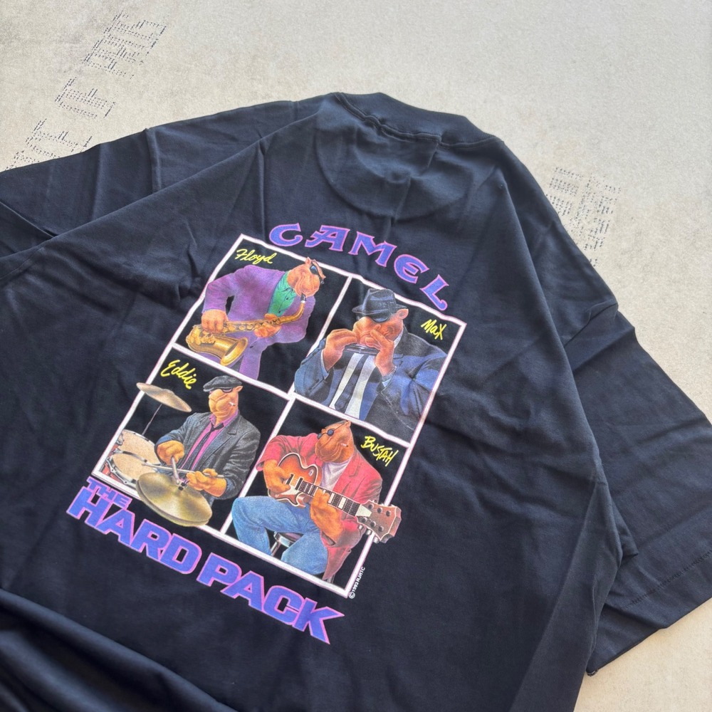 Vintage 90s Camel The Hard Pack Deadstock Joe Camel Jazz Band Pocket Tee
